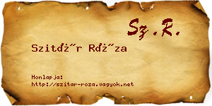 Szitár Róza névjegykártya