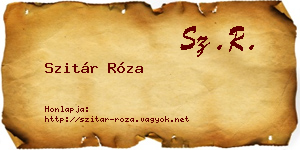 Szitár Róza névjegykártya